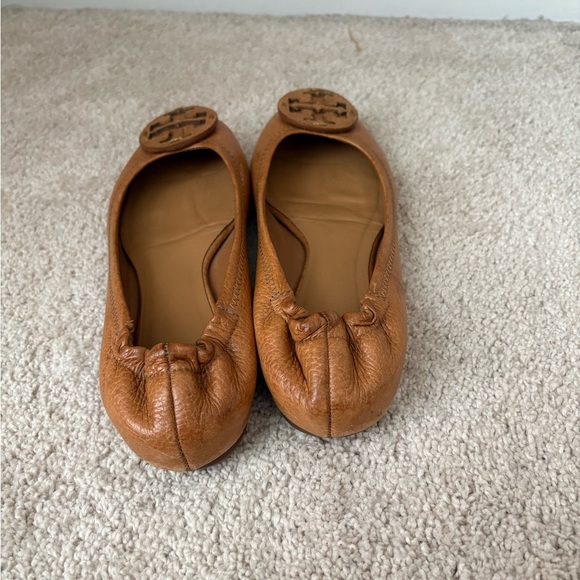 Pre-loved Tory Burch Tan Leather Ballet Flats size 6.5 - Picture 4 of 4